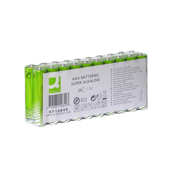 Q-CONNECT Batterie AAA LR03, 20 Stück, grün