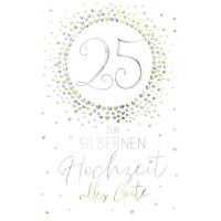 Eulzer Silberhochzeitskarte geprägt, inkl. Umschlag