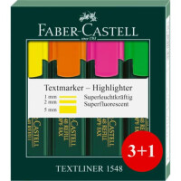 FABER-CASTELL Textmarkeretui 1548 3+1, sortiert