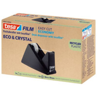 TESA Tischabroller tesafilm Eco & Crystal Easy Cut Economy, inkl. 1 Rolle 10m x 19mm, schwarz