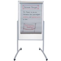 FRANKEN Kombi-Moderationstafel PRO Stahl Filz, Hoch Querformat, höhenverstellbar, grau