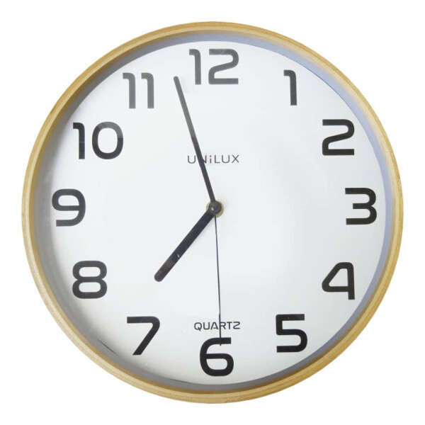 UNILUX Wanduhr Baltic, Quarz Ø 31,5 cm buche-weiß