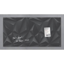 sigel Glas-Magnettafel Artverum, 91 x 46cm, 3D-Optik Design Black-Diamond