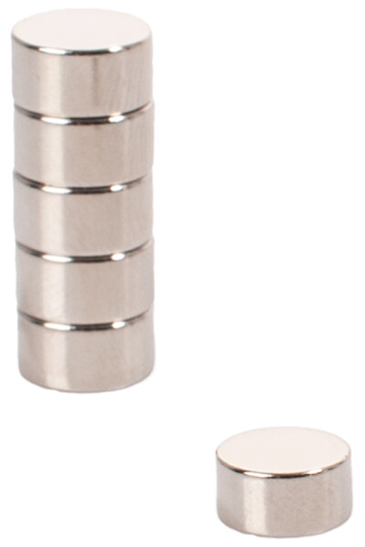 pavo Neodym-Haftmagnet, rund, Maße: 10 x 5 mm, silber