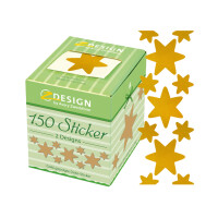 ZDesign Weihnachts-Sticker "Sterne", gold, auf...