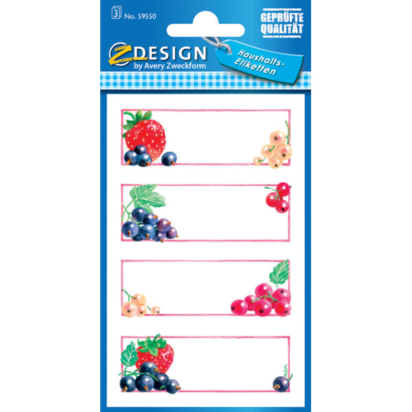 ZDesign HOME Haushalts-Etiketten "Obst Rahmen", ablösbar