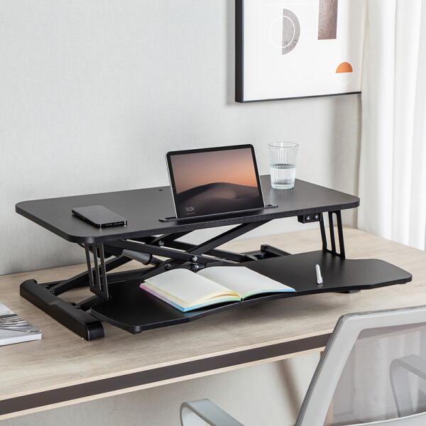 LogiLink Sitz-Steh Workstation mit Tastaturablage,elektrisch