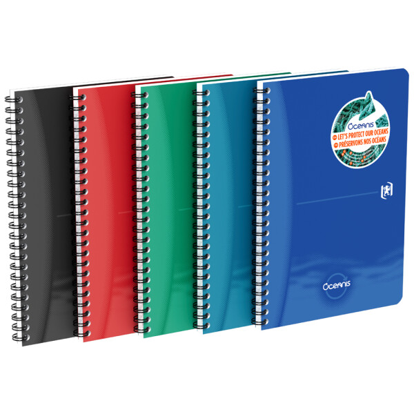 Oxford Office Spiralbuch "Oceanis", A4, PP, kariert, schwarz