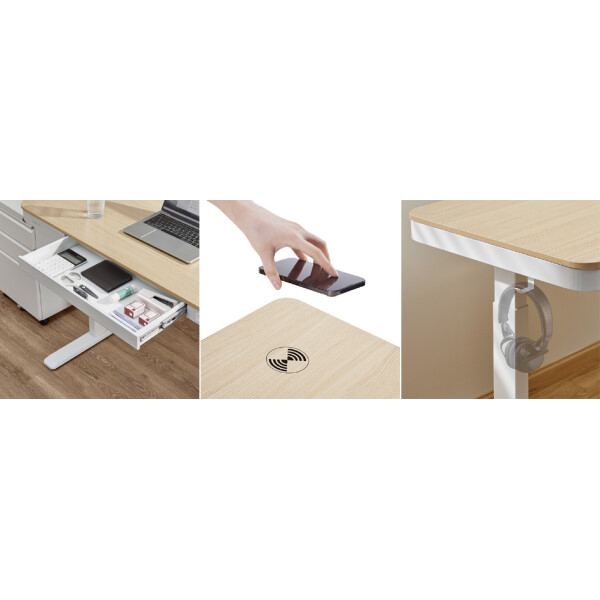 LogiLink Sitz-Steh-Schreibtisch, elektrisch höhenverstellbar