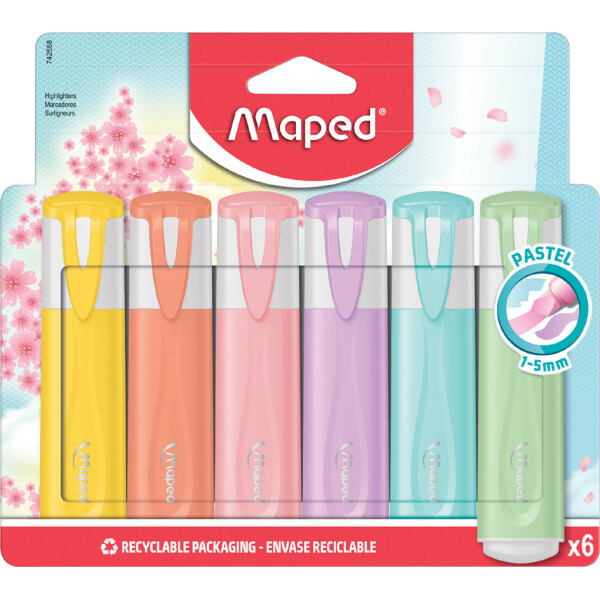 Maped Textmarker FLUOPEPS PASTEL, 10er Blister