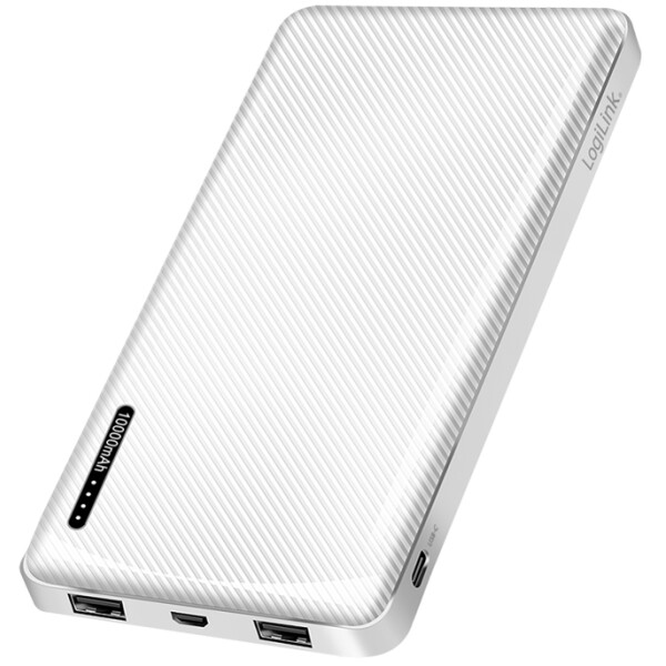 LogiLink Powerbank, 10.000 mAh, 2x USB-A, schwarz