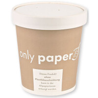 NATURE Star Suppenbecher Only Paper, rund, 450 ml, braun