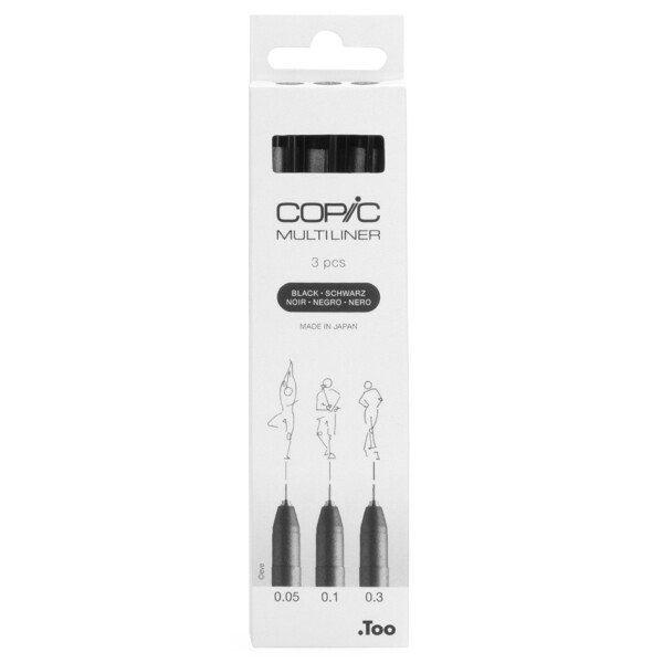 COPIC Fineliner MULTILINER, schwarz, 3er Set