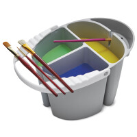deflecto Multifunktions-Farbeimer mit Pinseleinsatz, grau