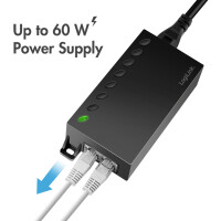 LogiLink Gigabit PoE++ Injector, 802.3af at bt, 60 Watt