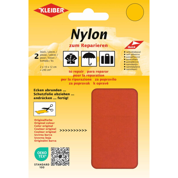 KLEIBER Nylon-Flicken, selbstklebend, rosa