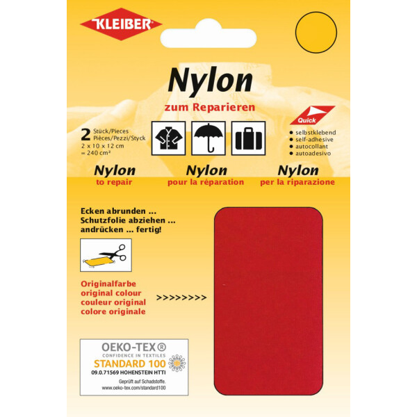 KLEIBER Nylon-Flicken, selbstklebend, rosa