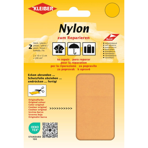 KLEIBER Nylon-Flicken, selbstklebend, rosa