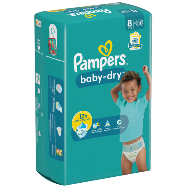 Pampers Windel Baby Dry, Größe 8 Extra Large, Single Pack
