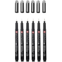 SAKURA Fineliner Pigma Micron, 6er Set + GRATIS Etui