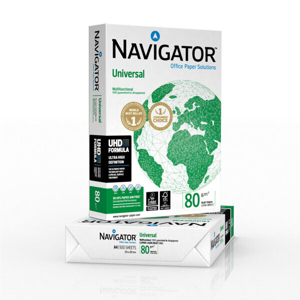 NAVIGATOR Universal Premiumpapier hochwei&szlig; A4 80g - 1/4 Palette (25.000 Blatt)