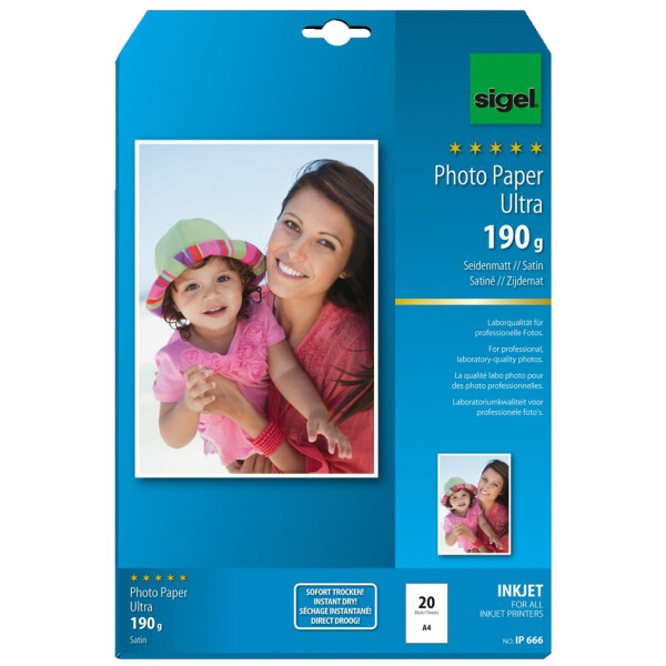 sigel Ultra-Foto-Papier, DIN A4, seidenmatt, 190 g qm