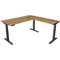 kerkmann Sitz-Steh-Schreibtisch Move 4 mit Anbau, lichtgrau