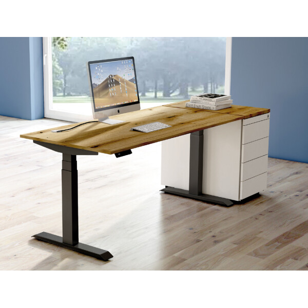 kerkmann Sitz-Steh-Schreibtisch Move 4, (B)2.250 mm, weiß