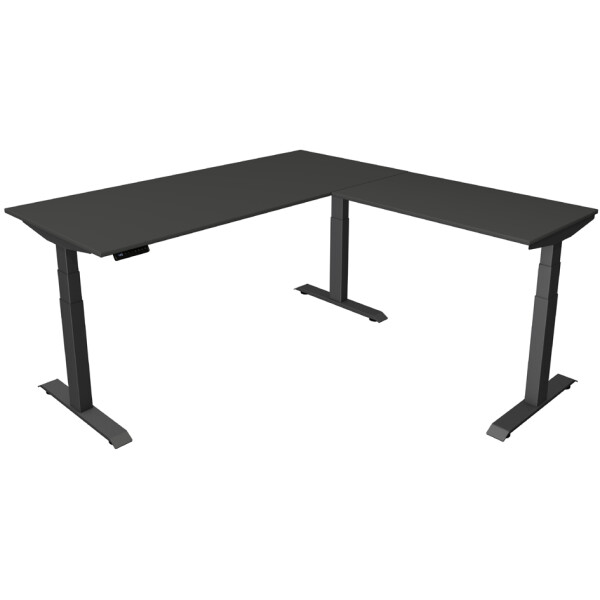 kerkmann Sitz-Steh-Schreibtisch Move 4 mit Anbau, anthrazit