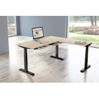 kerkmann Sitz-Steh-Schreibtisch Move 4 mit Anbau, anthrazit