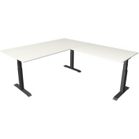 kerkmann Sitz-Steh-Schreibtisch Move 4 mit Anbau, anthrazit