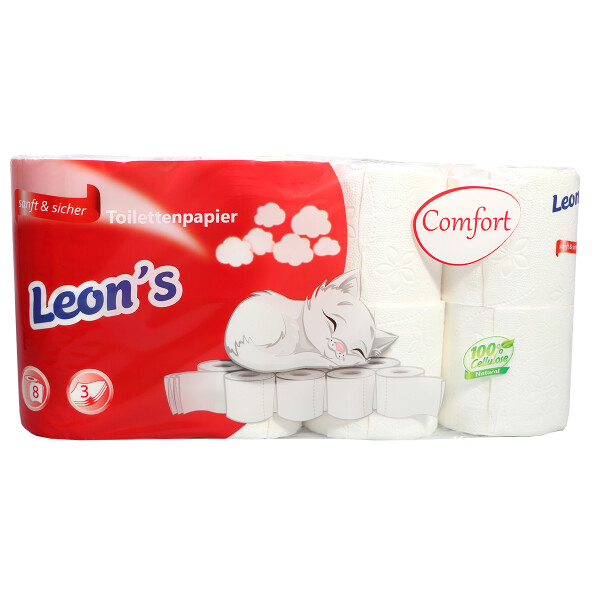 HV Leons Toilettenpapier 3-lagig 8x8 250 Blatt