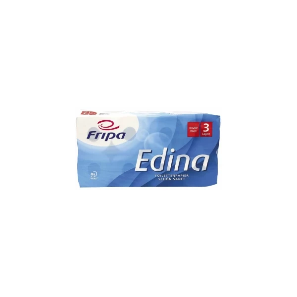 FRIPA Toilettenpapier Edina 3-lagig 9,4x11 cm 8 x 250 Blatt  - 1 Sack (9 Packungen)