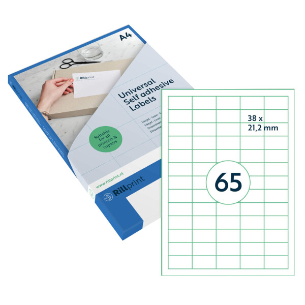 rillprint Universal-Etiketten, 105 x 42,4 mm, transparent