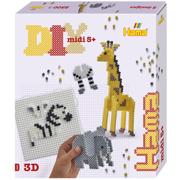 Hama B&uuml;gelperlen midi "Safari", Geschenkpackung, 3D