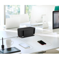 LogiLink Kabelbox mit Steckdosenleiste, 5-fach, schwarz