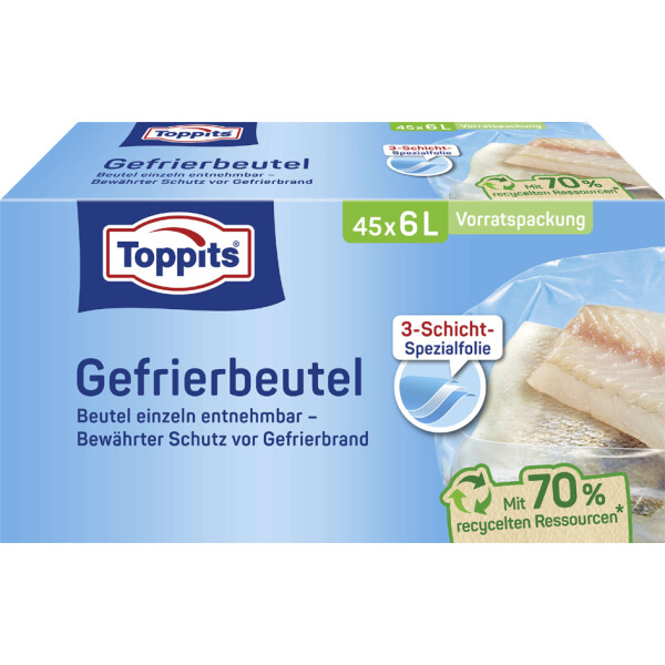 TOPPITS Gefrierbeutel, 80 x 2 Liter, 220 x 240 mm