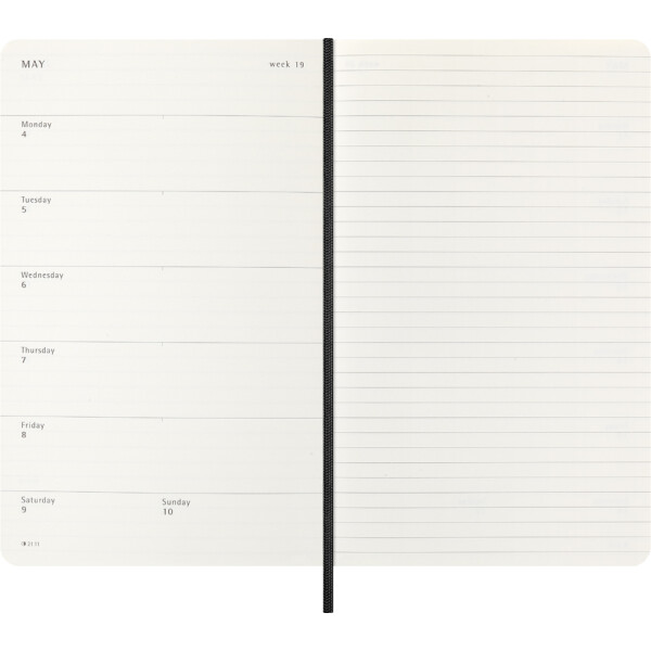 MOLESKINE Buchkalender 2026, Wochen, L A5, Softcover,schwarz
