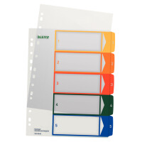 LEITZ Kunststoff-Register, Zahlen, A4 Überbreite, 1-12, PC-