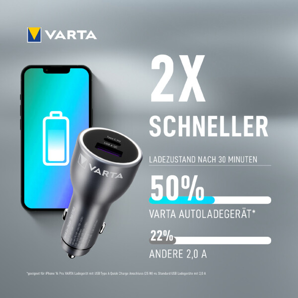 VARTA KFZ-Ladegerät "Car Charger", 1x USB-A 1x USB-C