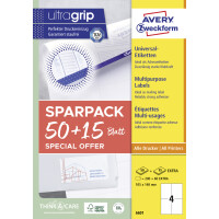 AVERY Zweckform Universal-Etiketten, 97 x 67,7 mm, 50+15 Bl