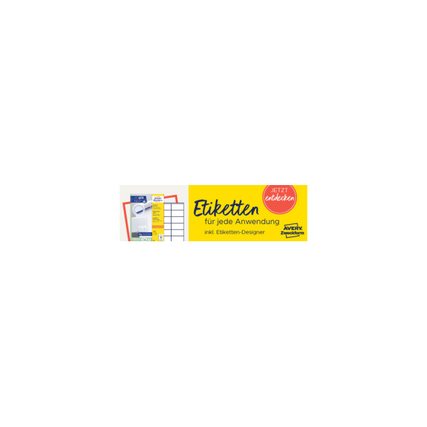 AVERY Zweckform Universal-Etiketten, 63,5 x 29,6 mm, 50+15Bl