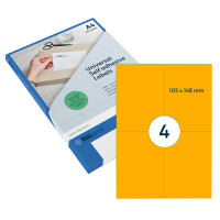 rillprint Fluoreszierende Etiketten, 70 x 37 mm, orange