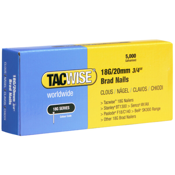 TACWISE Stiftn&auml;gel 18G 50 mm verzinkt, 5.000 St&uuml;ck