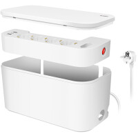 LogiLink Kabelbox mit Steckdosenleiste, 5-fach, weiß