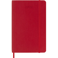 MOLESKINE Taschenkalender 2026, P A6, Softcover, hellrot