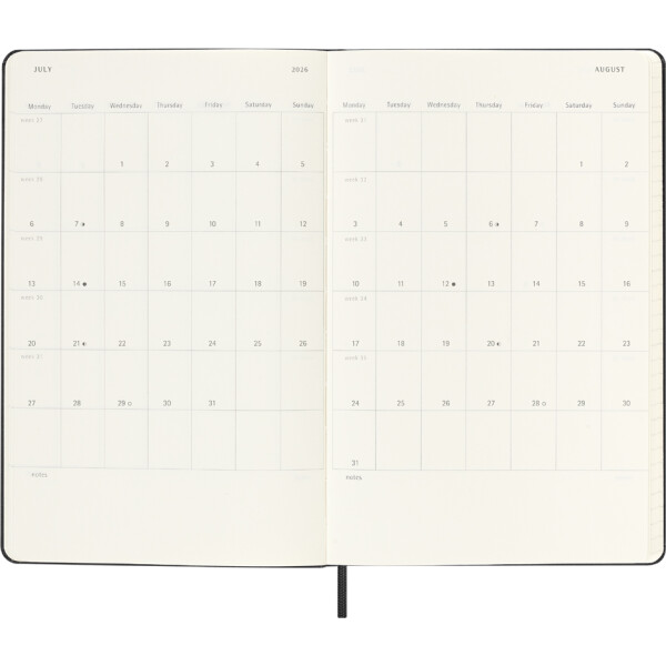 MOLESKINE Buchkalender 2025 2026, 18 Monate, L A5, blau