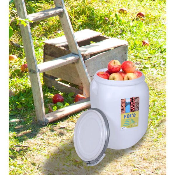 EDA Aufbewahrungs-Fass, 50 Liter, Kunststoff, wei&szlig;