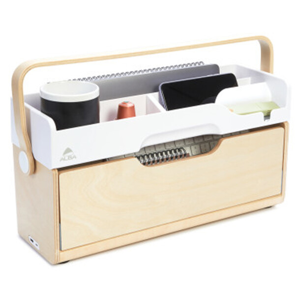 ALBA Mobile Aufbewahrungsbox ERGOBOX, buche weiß