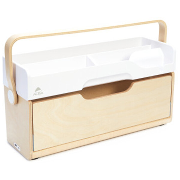 ALBA Mobile Aufbewahrungsbox ERGOBOX, buche weiß